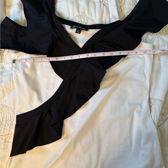 INC International Concepts Black and White Asymmetrical Top - Picture 11 of 13